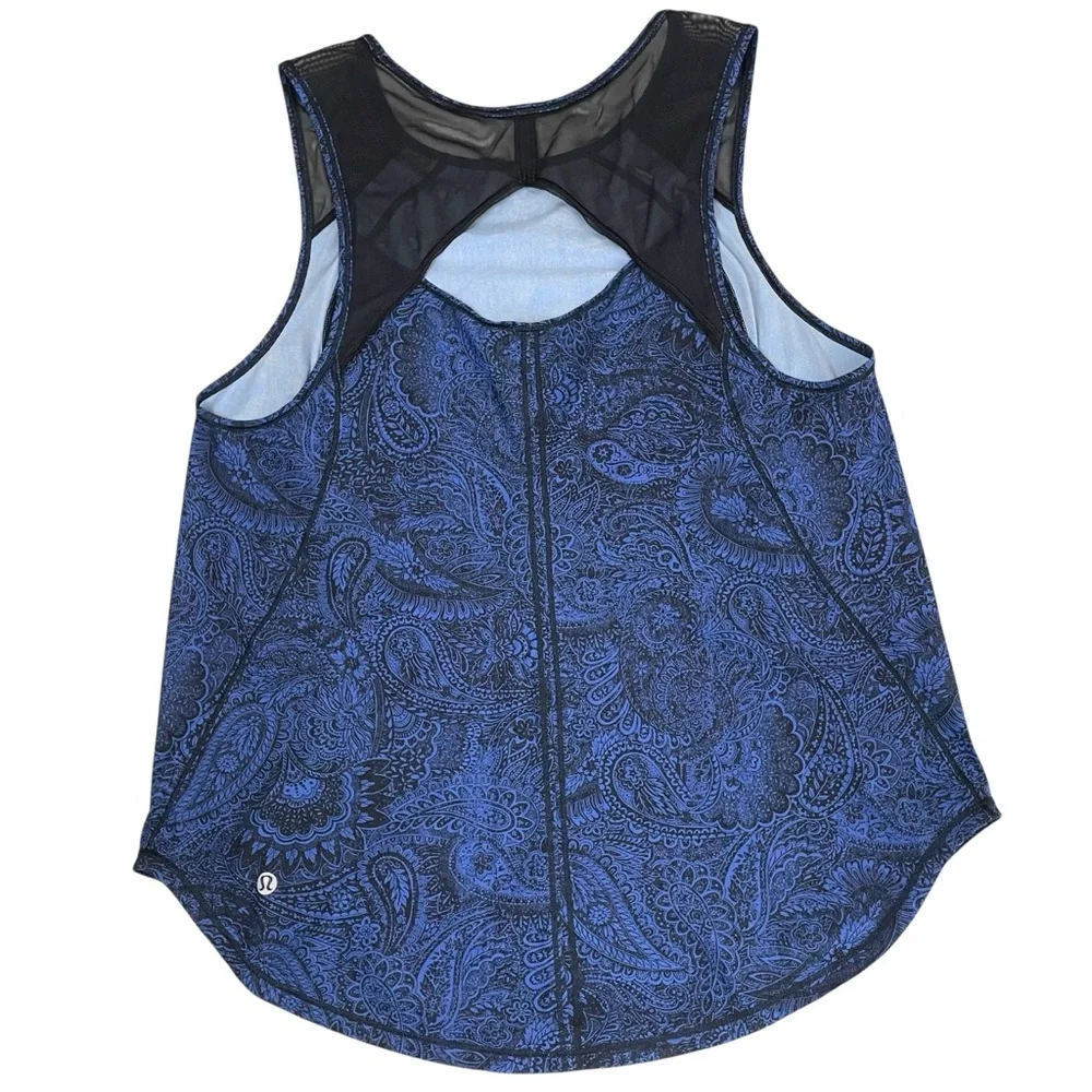 lululemon Sculpt Tank Antique Paisley Blue‎ Black